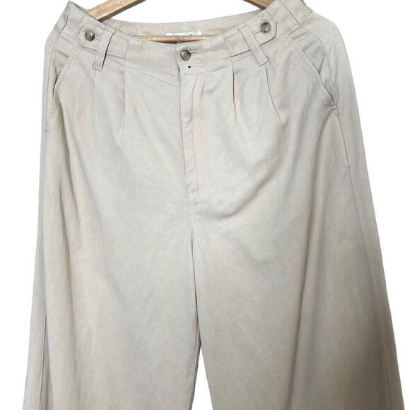NWT Madewell Womens Beige Pleated Lyocell-Blend Superwide Leg Pant Size Small - Picture 3 of 10
